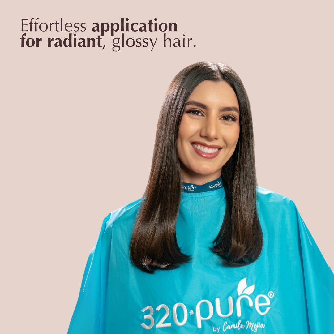 REV-320 woman model promoting natural hair care products