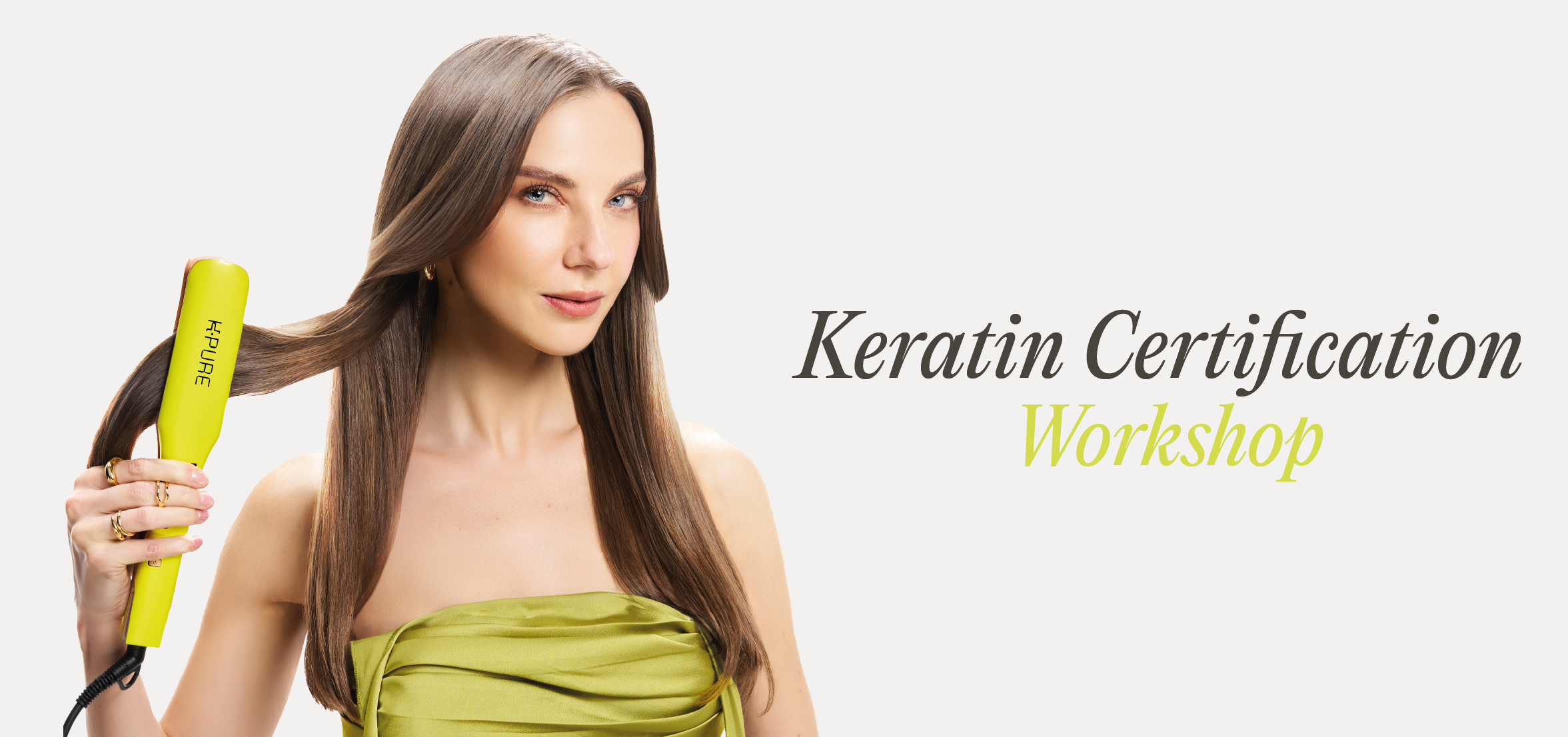 Website banner for Kpure keratin certification workshop