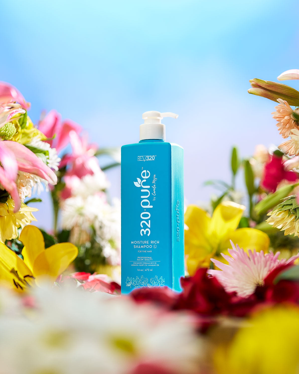 REV-320 banner for 320 Pure moisture rich shampoo for fine hair