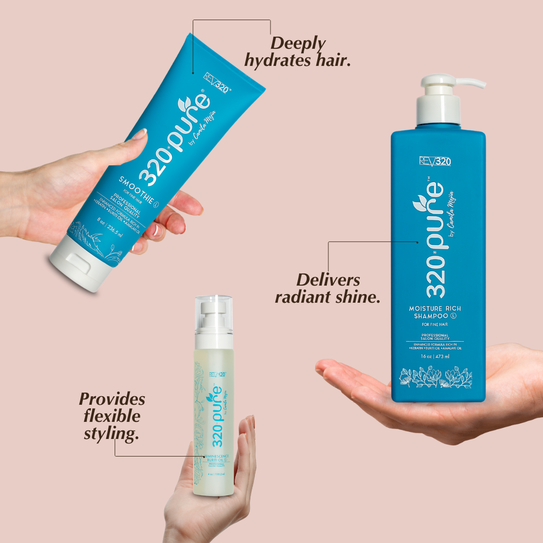 320 Pure ocean refresh hair bundle banner with their benefits