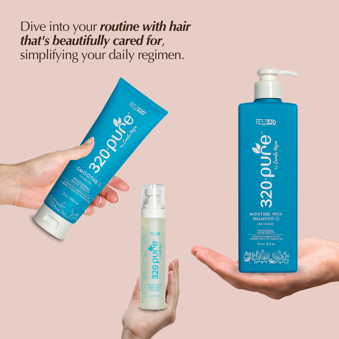 REV-320 product banner for 320 Pure ocean refresh hair care bundle