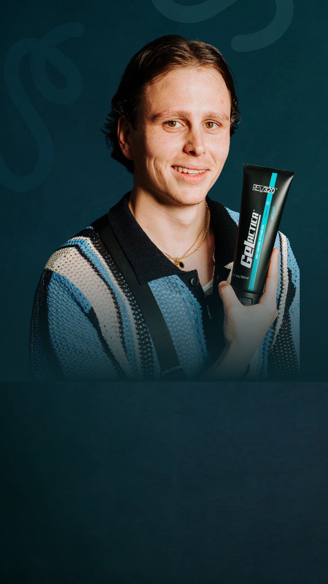 Mobile banner for gelactica max control hair styling gel from REV320