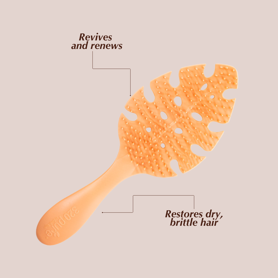 REV-320 Detangler brush banner with its benefits