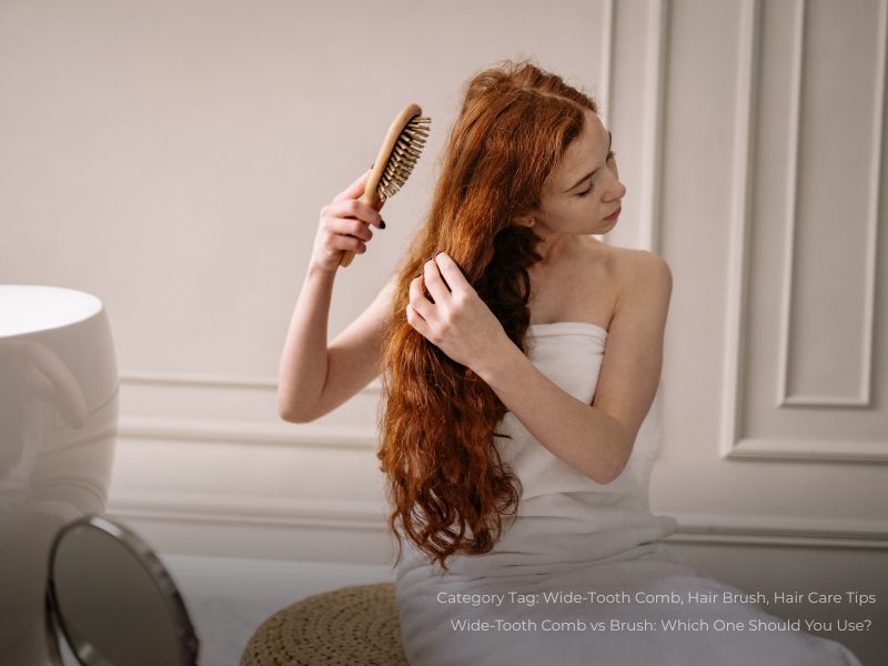 Woman in White Bath Towel Holding Brown Hair Brush