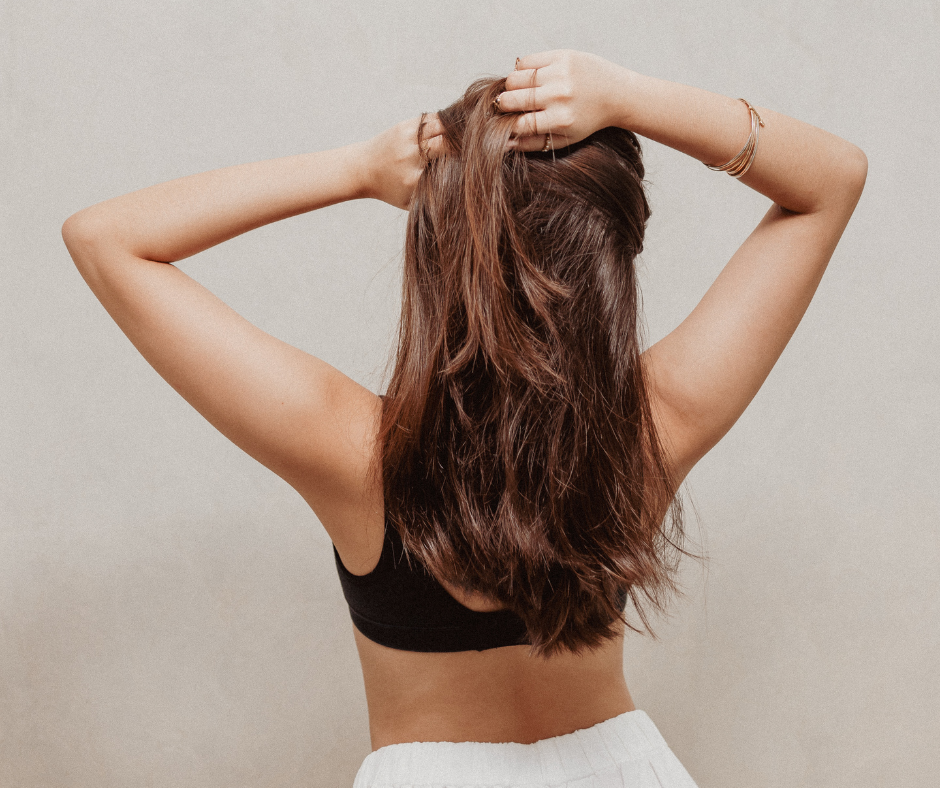 healthy and shiny hair of a woman