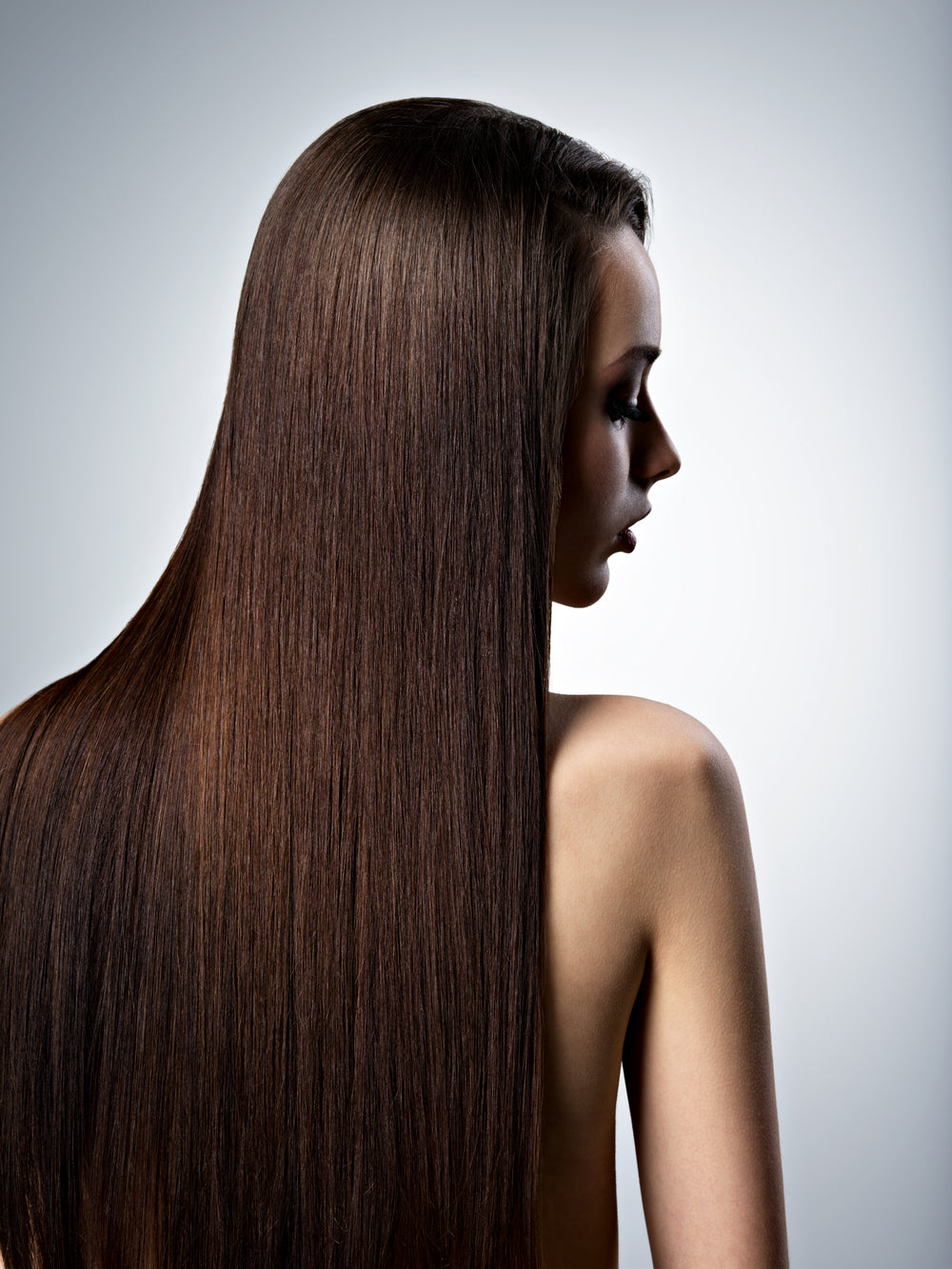 woman's long shiny hair