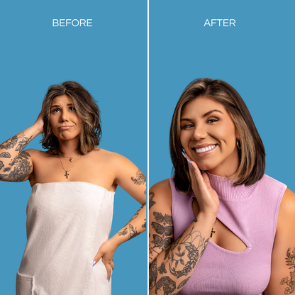 before and after applying 320pure luminescence oil