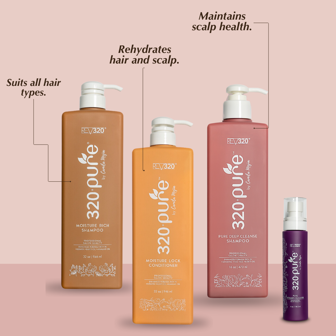 REV-320 banner for nourish &amp; shine hair care bundle with each benefits