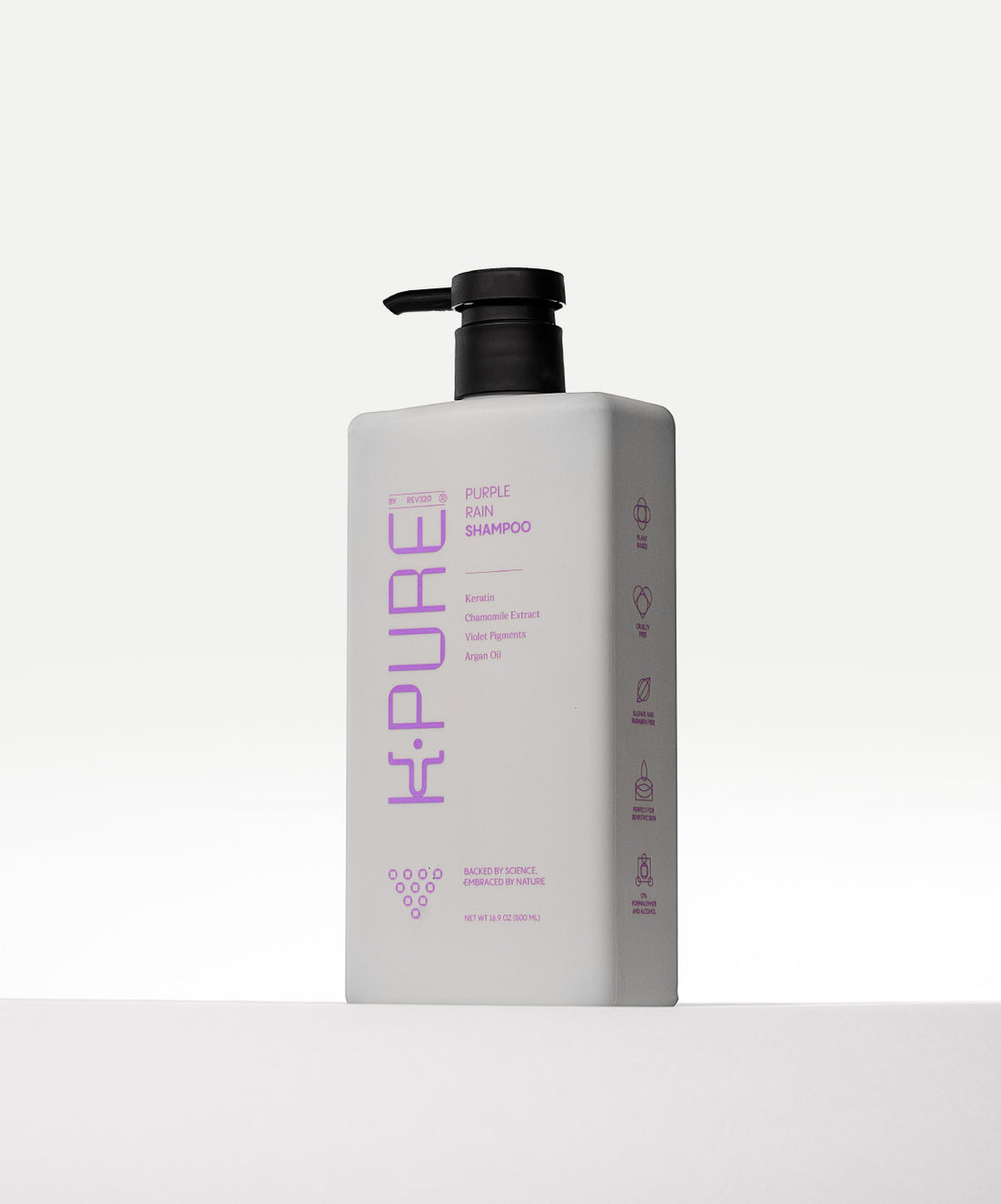 A website banner of Kpure purple rain shampoo for clean &amp; strong hair