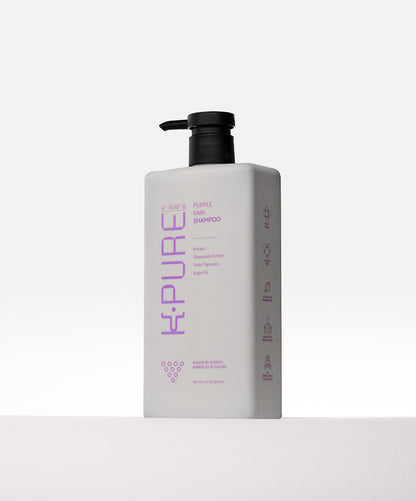 A website banner of Kpure purple rain shampoo for clean &amp; strong hair