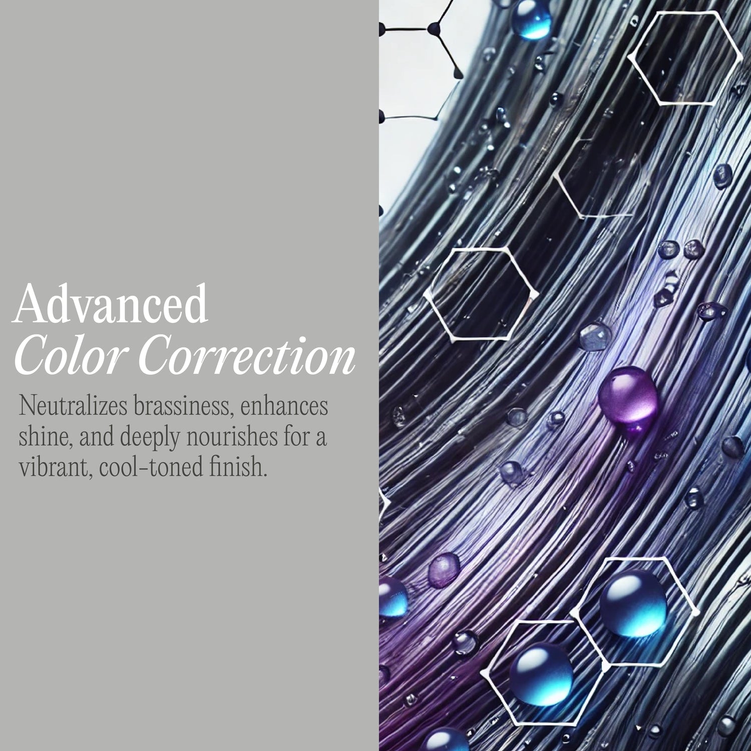 Kpure purple rain shampoo banner saying advanced color correction