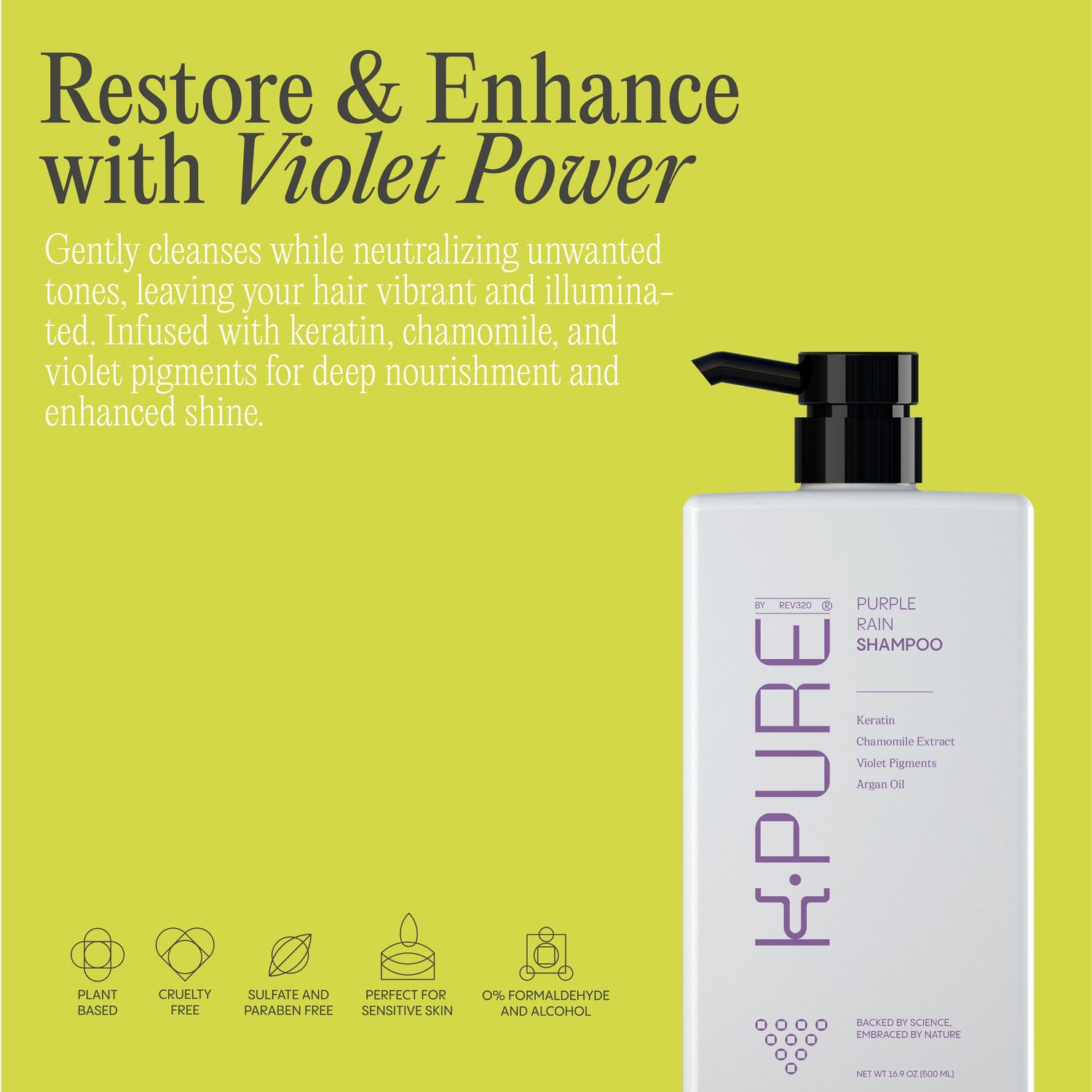 Kpure purple rain shampoo to restore &amp; enhance with voilet power